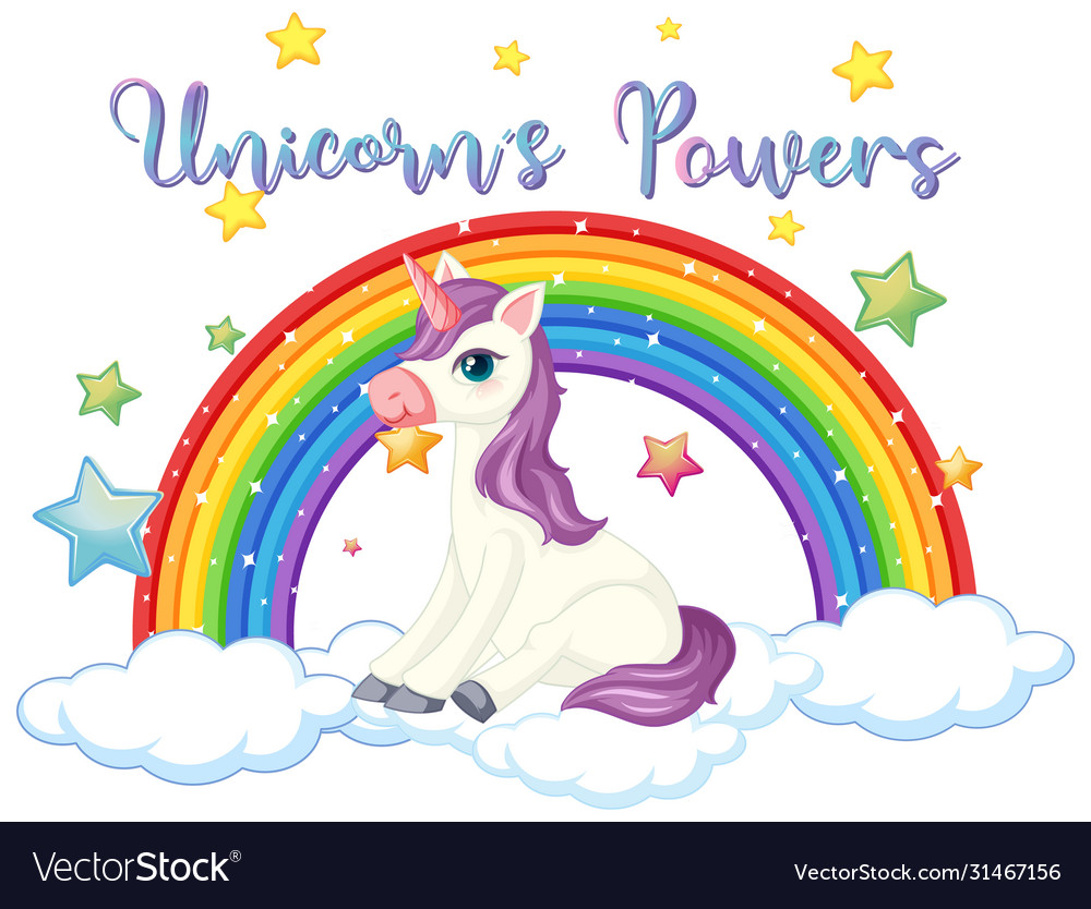 Unicorn power sign on white background Royalty Free Vector