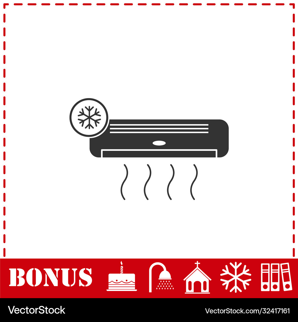 Air conditioning icon flat Royalty Free Vector Image