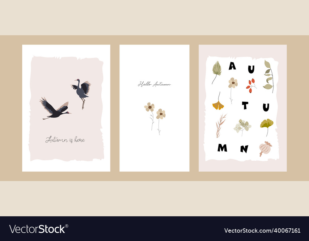 Autumn postcards or greeting cards template