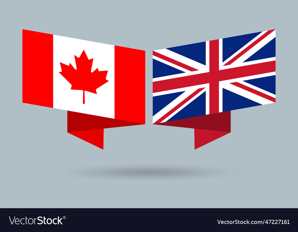 Canada and uk flags british and canadian national Vector Image