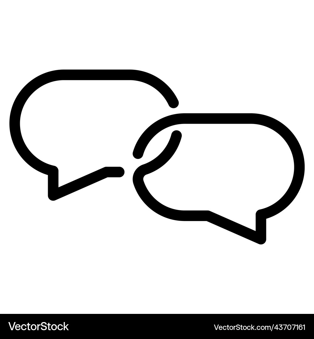 Chat speech bubble line icon Royalty Free Vector Image