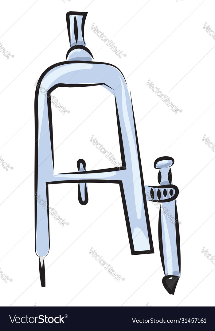 Compas on white background