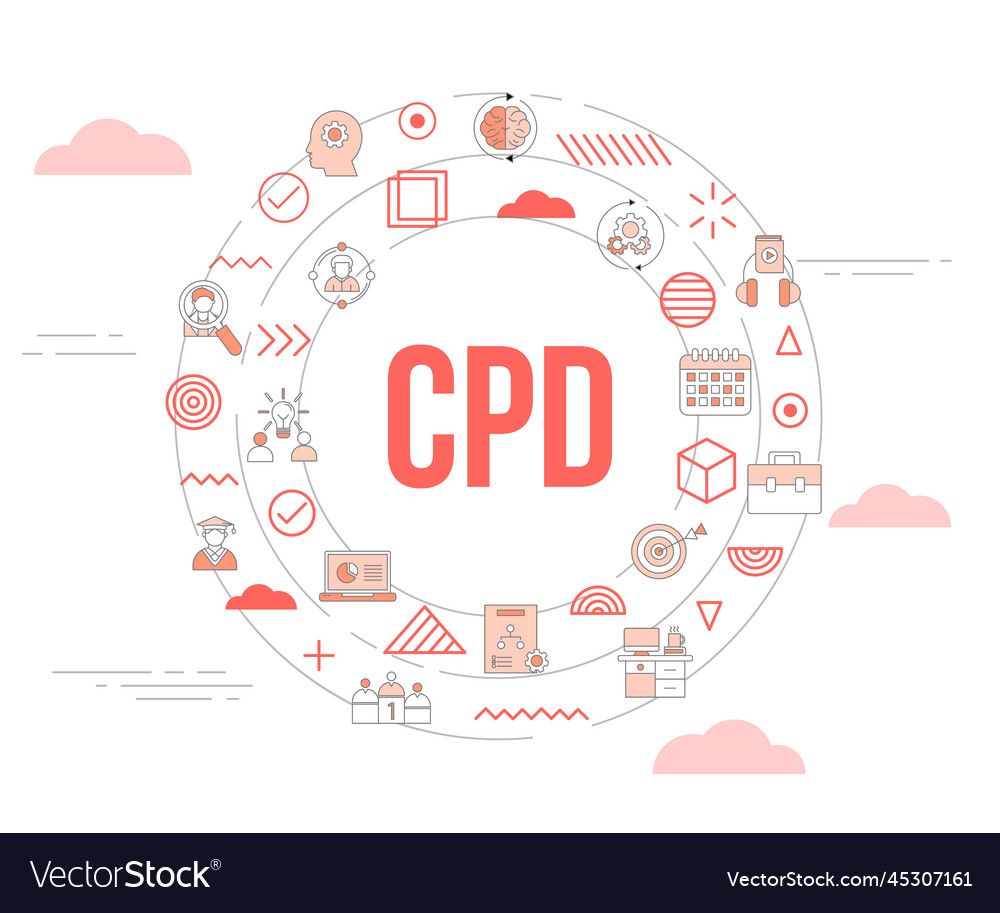 Cpd Continuous Professional Development Concept Vector Image