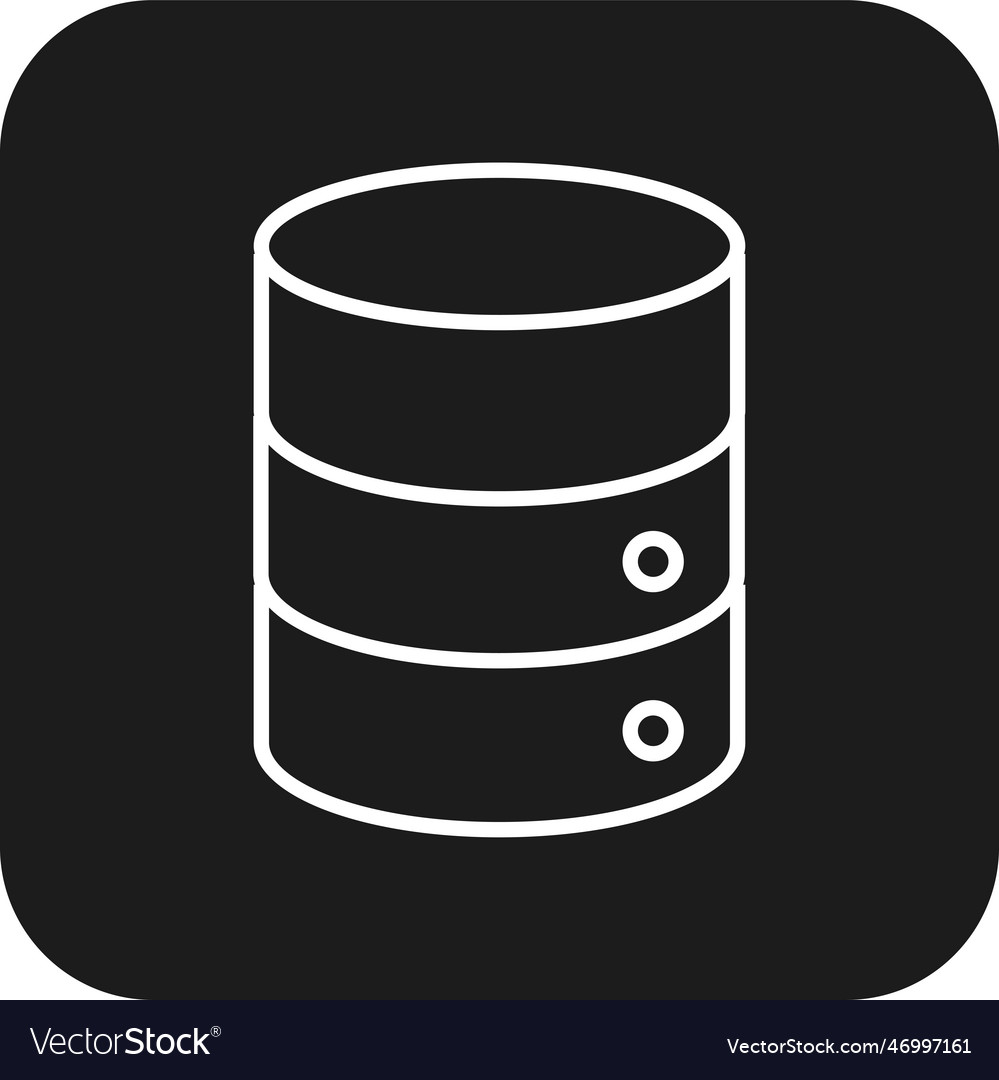 Database data analysis icon with black filled vector image Database data analysis icon with black filled