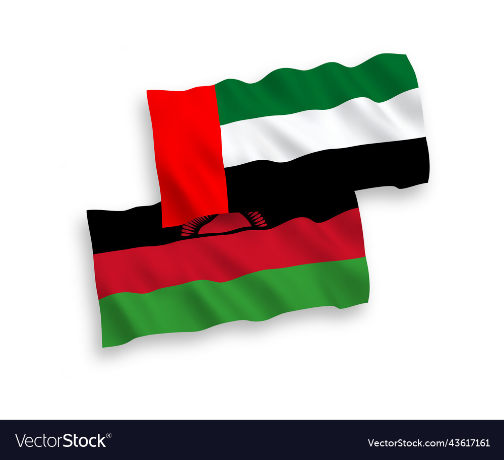 Flaggen von Malawi und vereinigten arabischen Emiraten Vector Image Flaggen von Malawi und vereinigten arabischen Emiraten