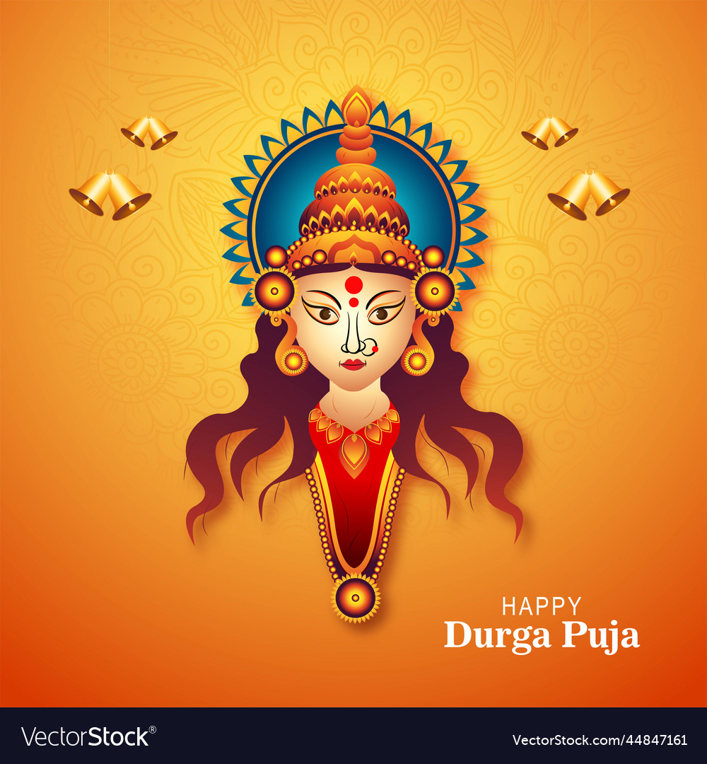 Happy navratri artistic durag face for durga puja Vector Image