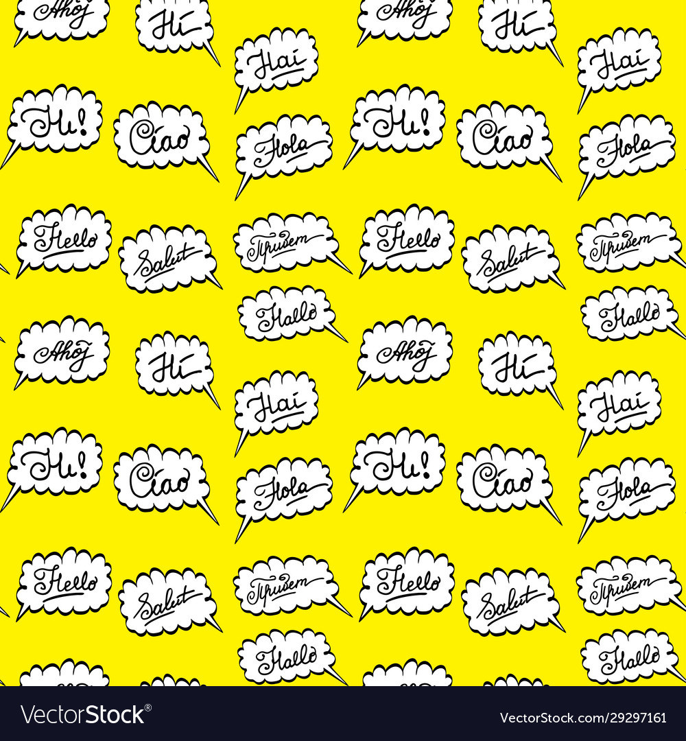 Hello in different languages- seamless pattern