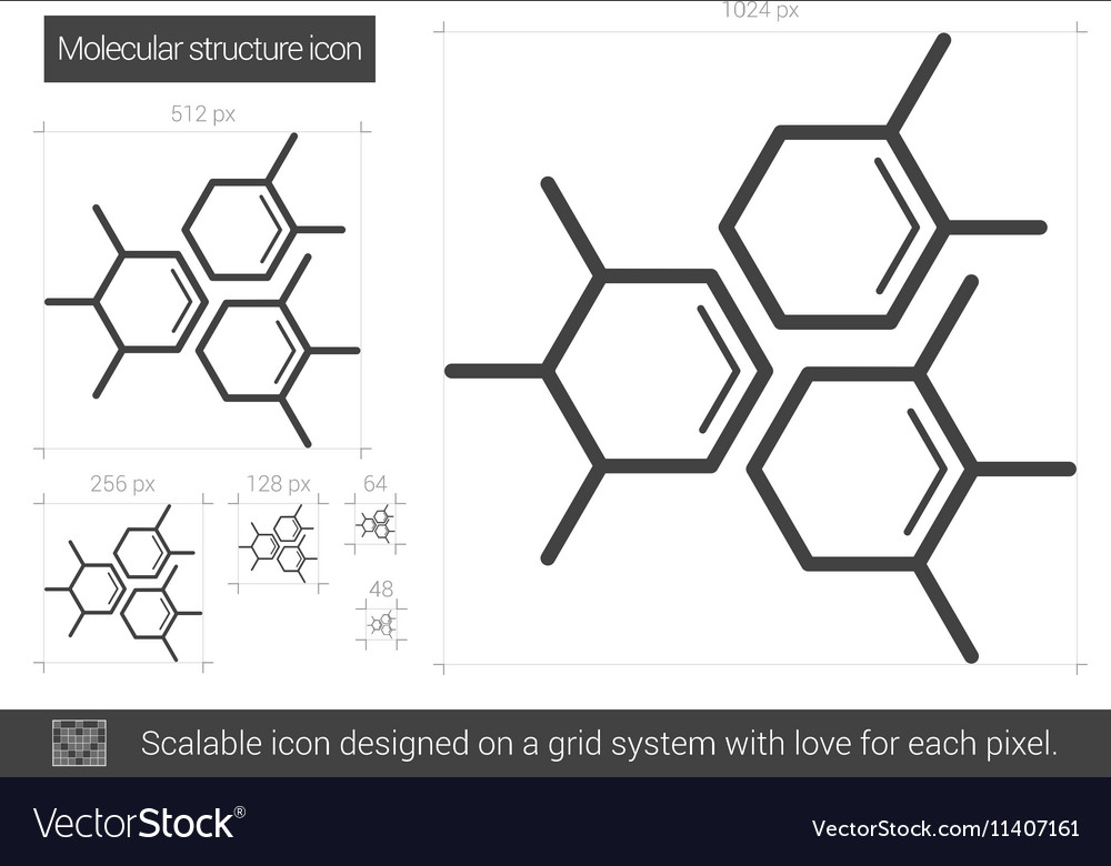 Molecular structure line icon