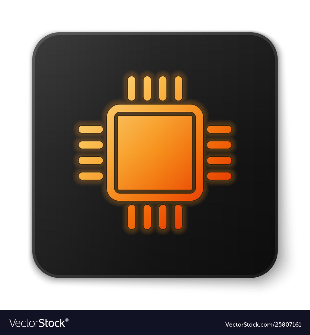 Orange glowing computer processor