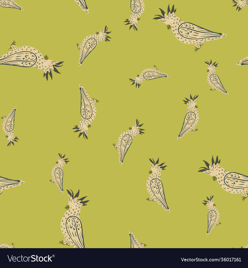 Random seamless doodle zoo pattern with grey