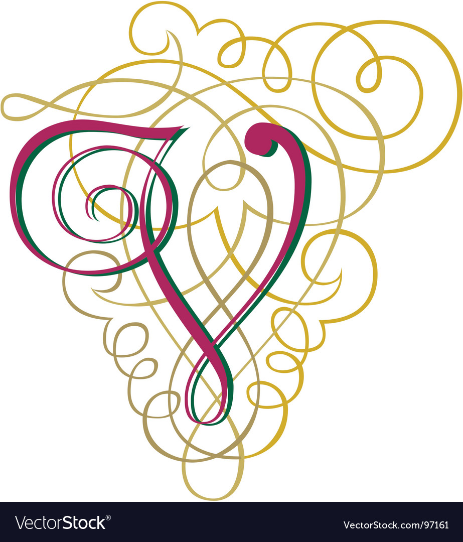 script letter v royalty free vector image vectorstock calligraphy letter v