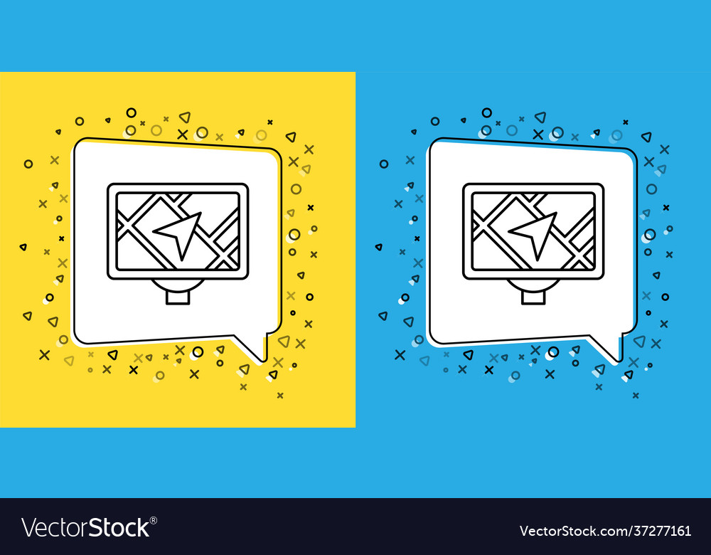 Set line gps device with map icon isolated Vector Image Set line gps device with map icon isolated