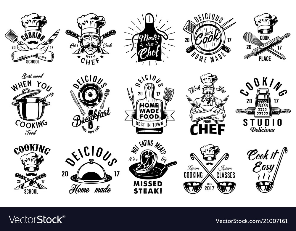 Set of cooking emblem Royalty Free Vector Image