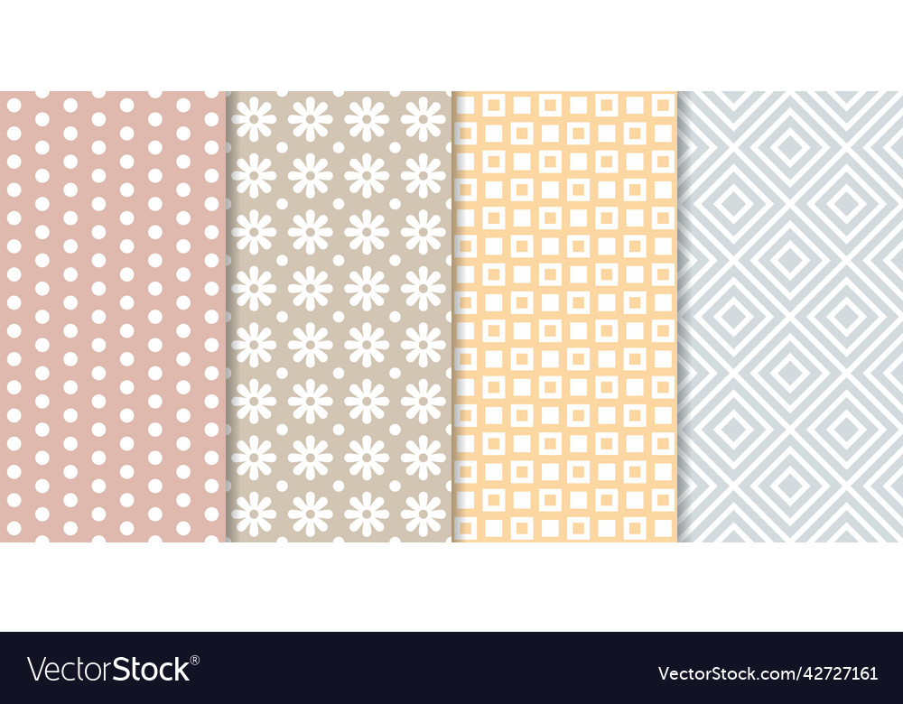 Set of minimal geometric texture seamless patterns