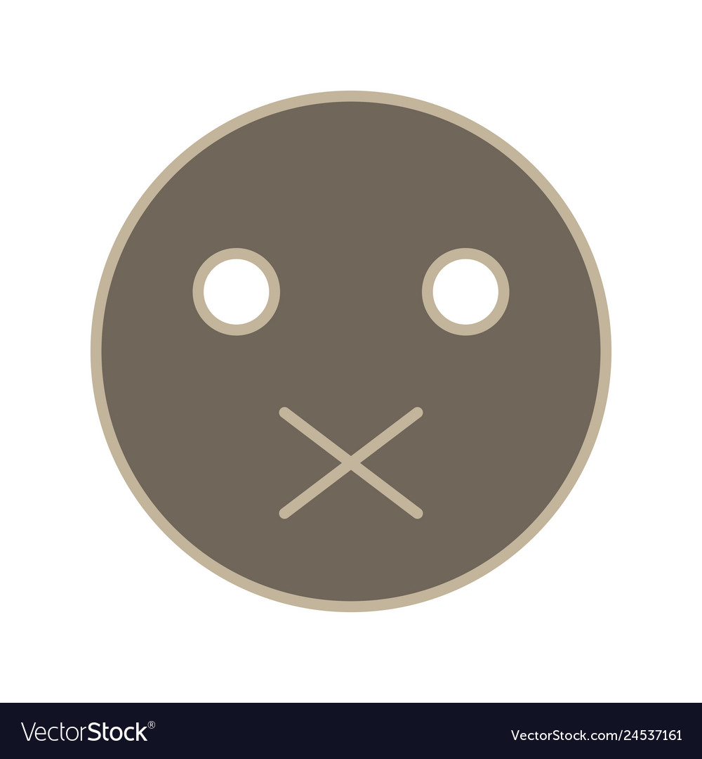 Silent emoji icon Royalty Free Vector Image - VectorStock