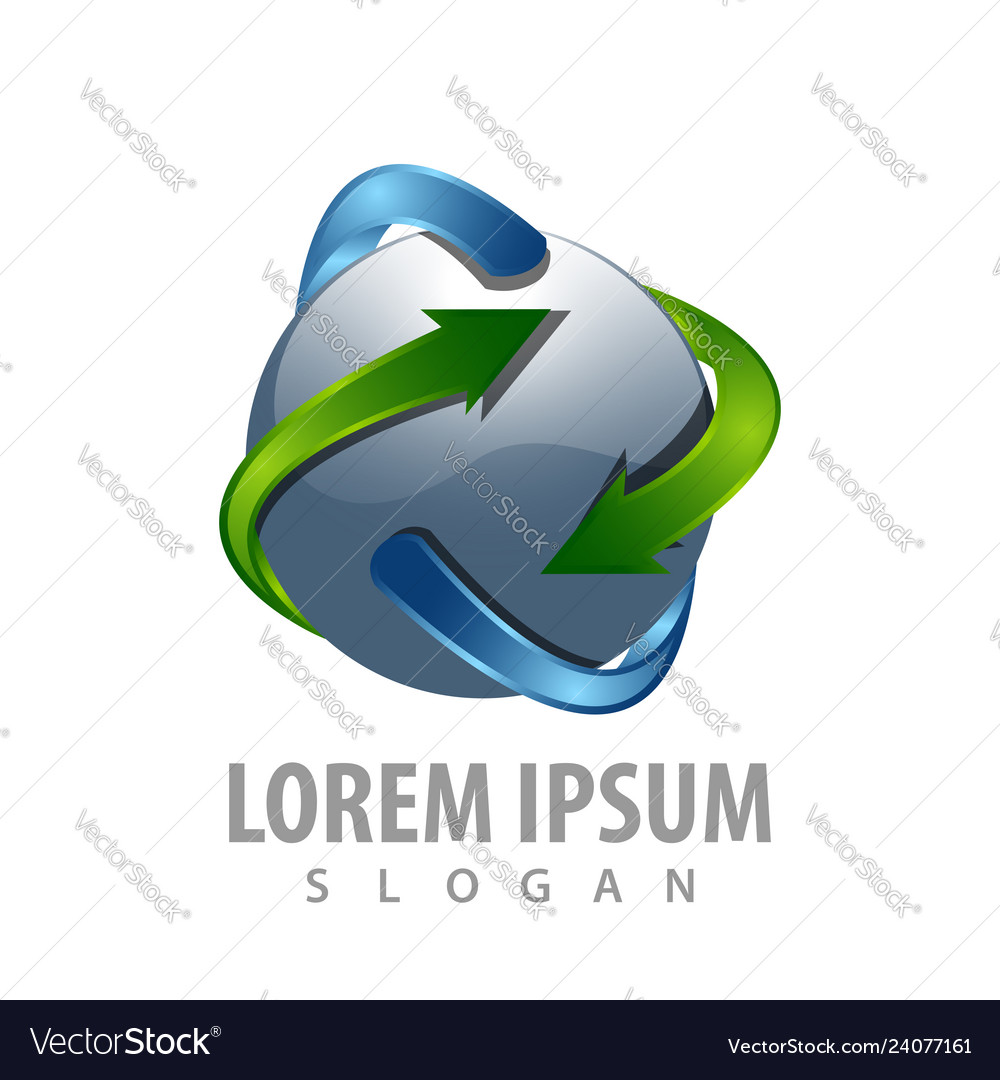 Swirl Pfeil Kugel Logo Design Symbol