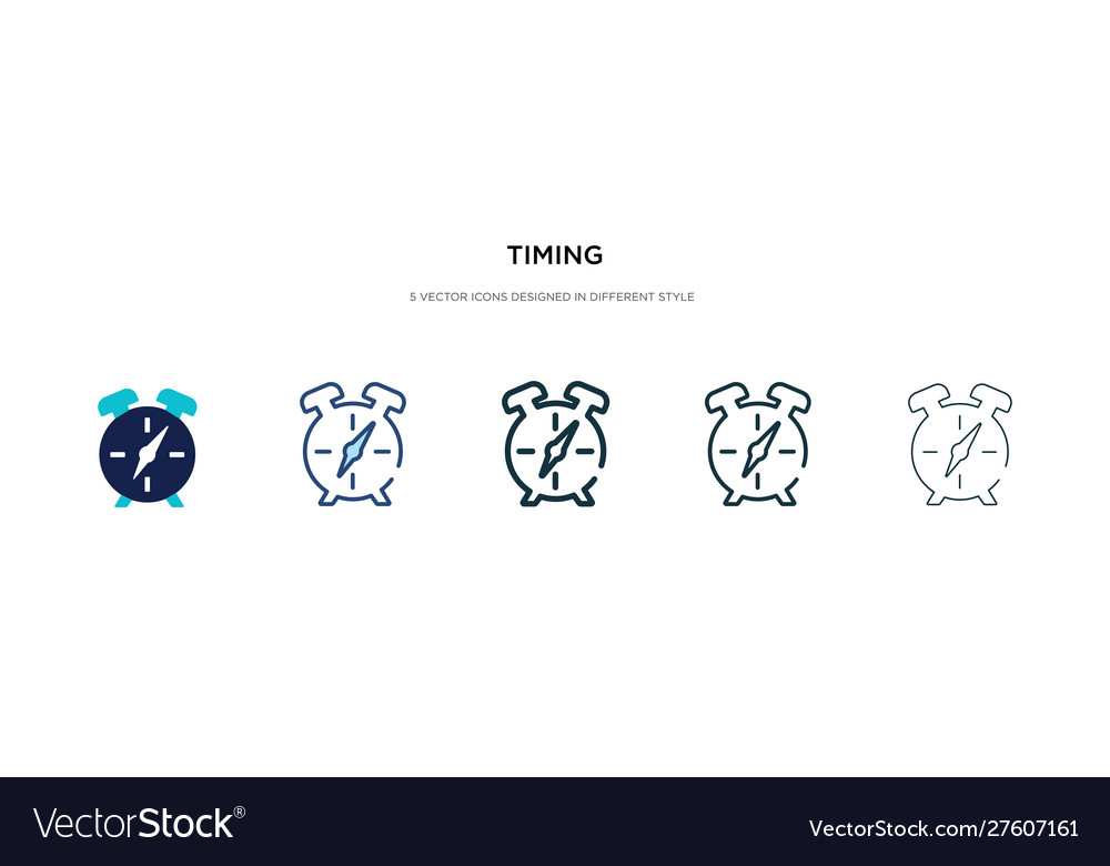 Timing icon in different style two colored vector image Timing icon in different style two colored