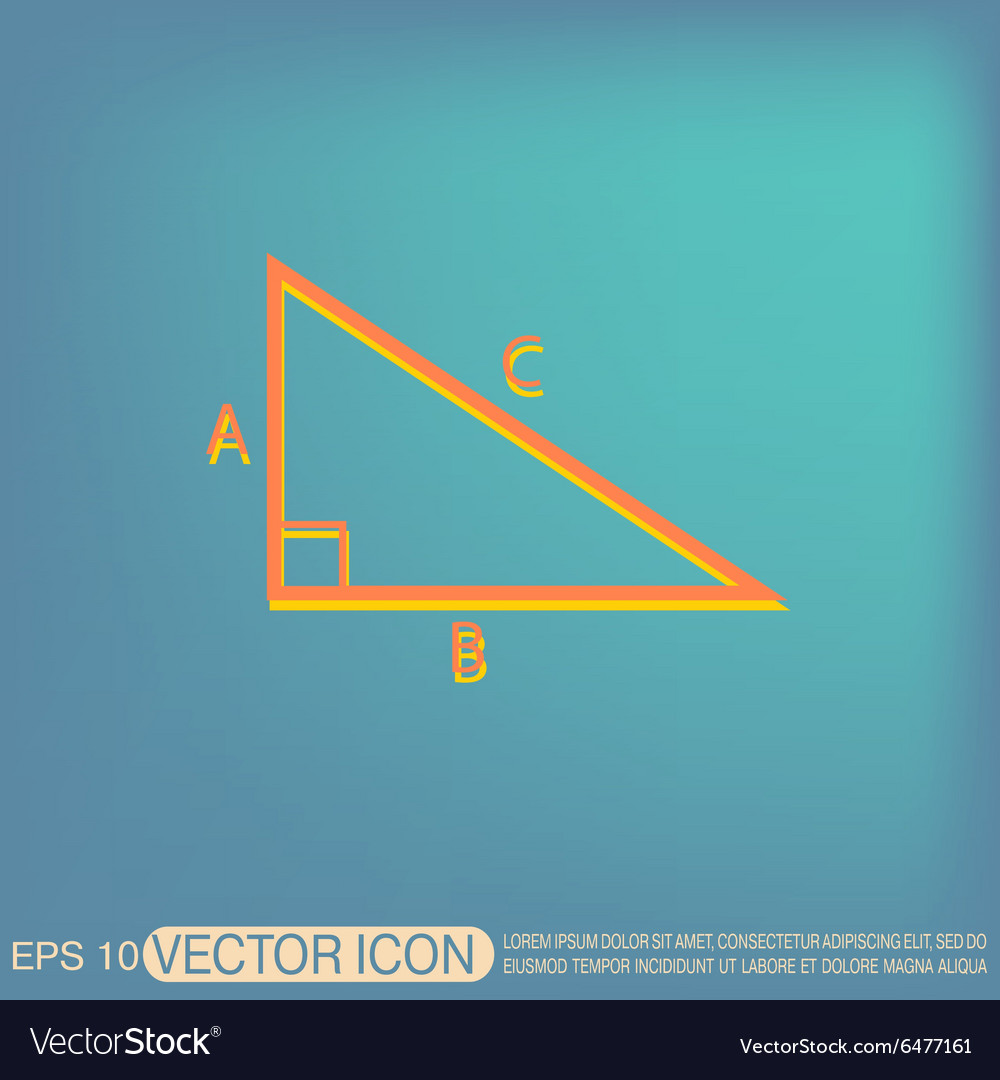 Triangle math symbol icon geometry learning Vector Image