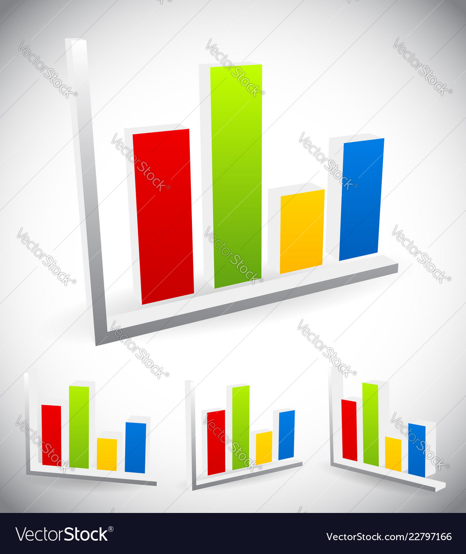 3d bar chart graph elements for presentation vector image 3d bar chart graph elements for presentation