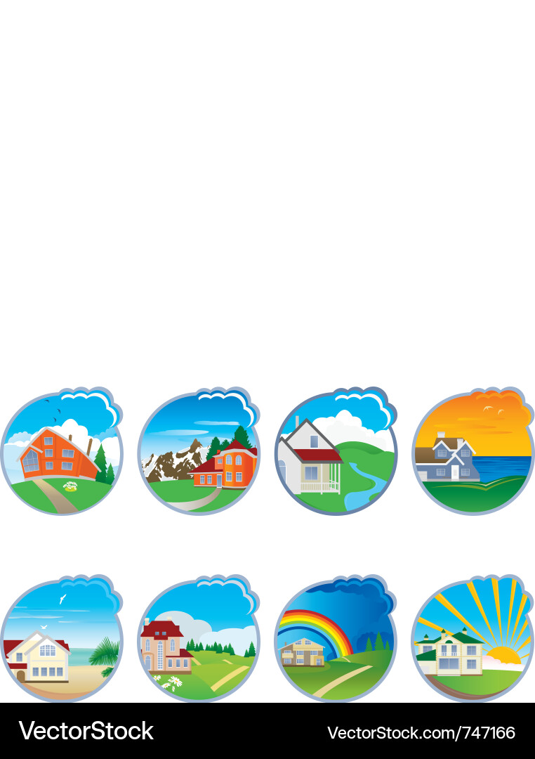 Buildings set Royalty Free Vector Image - VectorStock