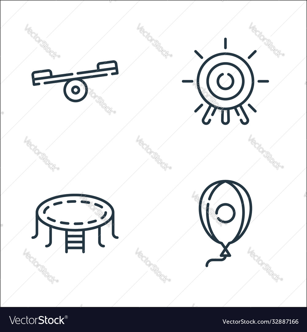 Circus line icons linear set quality