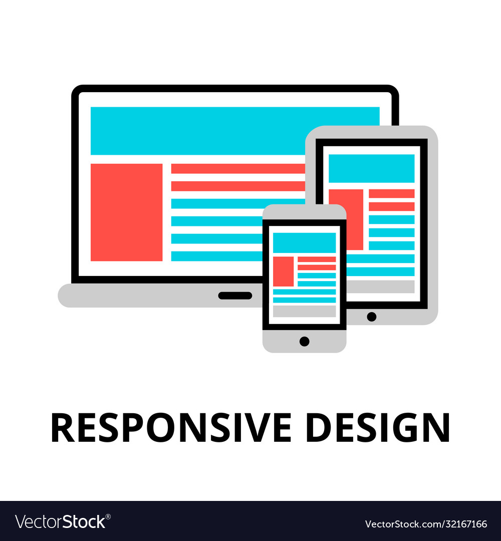 Concept responsive design icon vector image Concept responsive design icon
