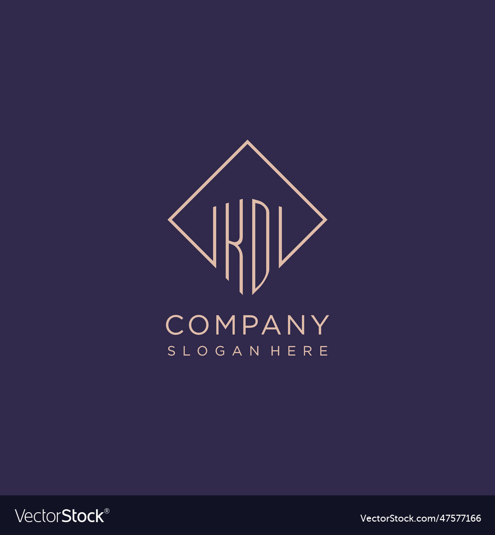 Initials kd logo monogram with rectangle style