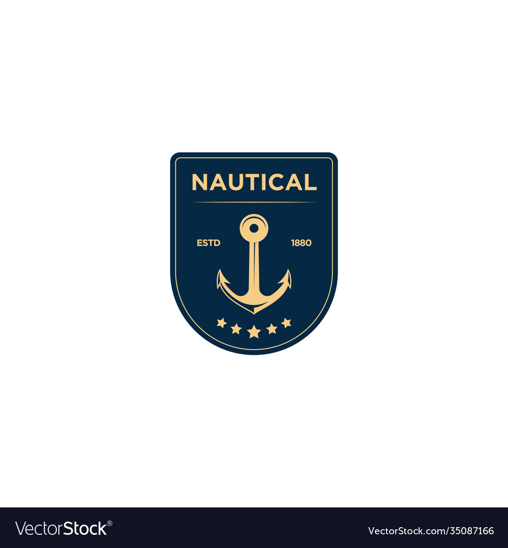 Marine retro emblems logo with anchor