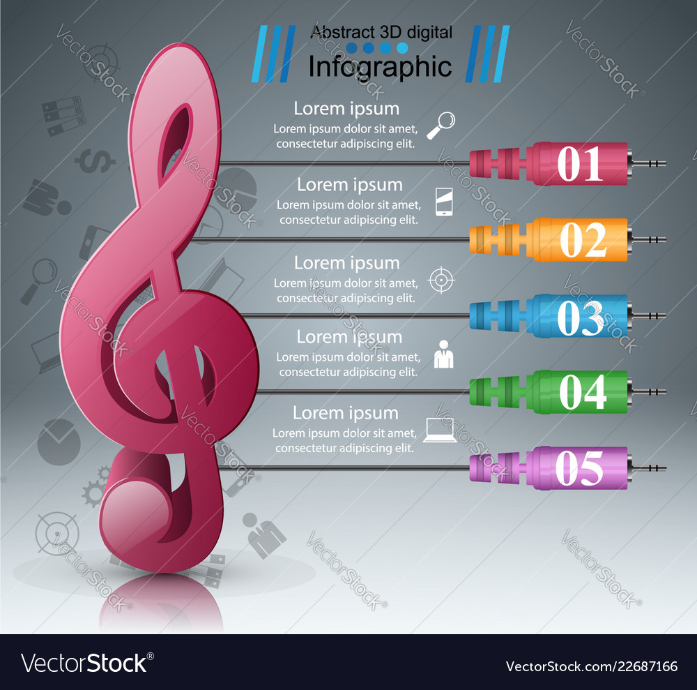 music infographic treble clef