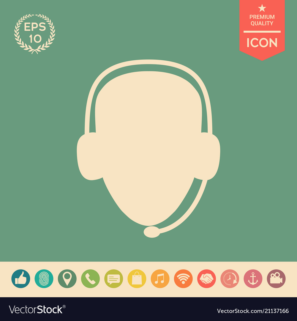 Operator in headset call center icon vector image Operator in headset call center icon