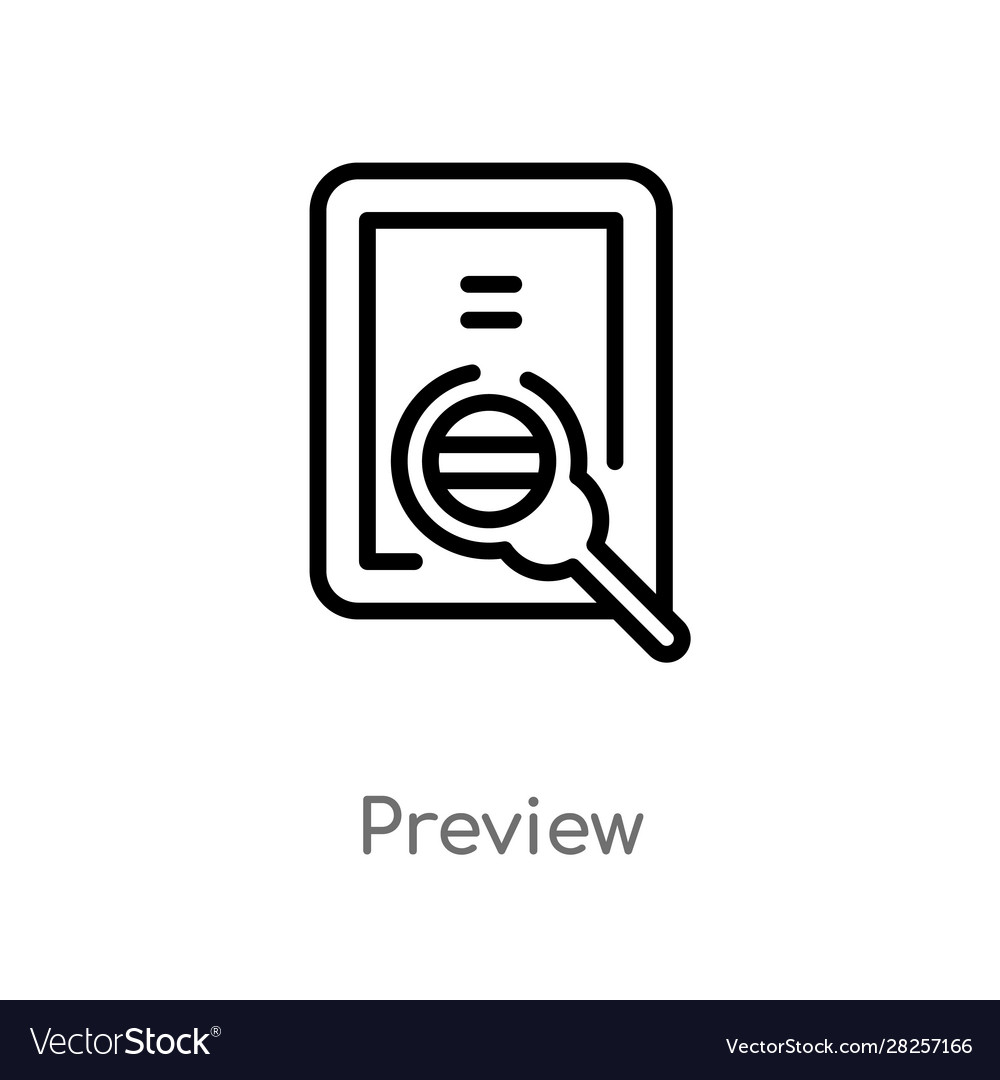 Outline preview icon isolated black simple line