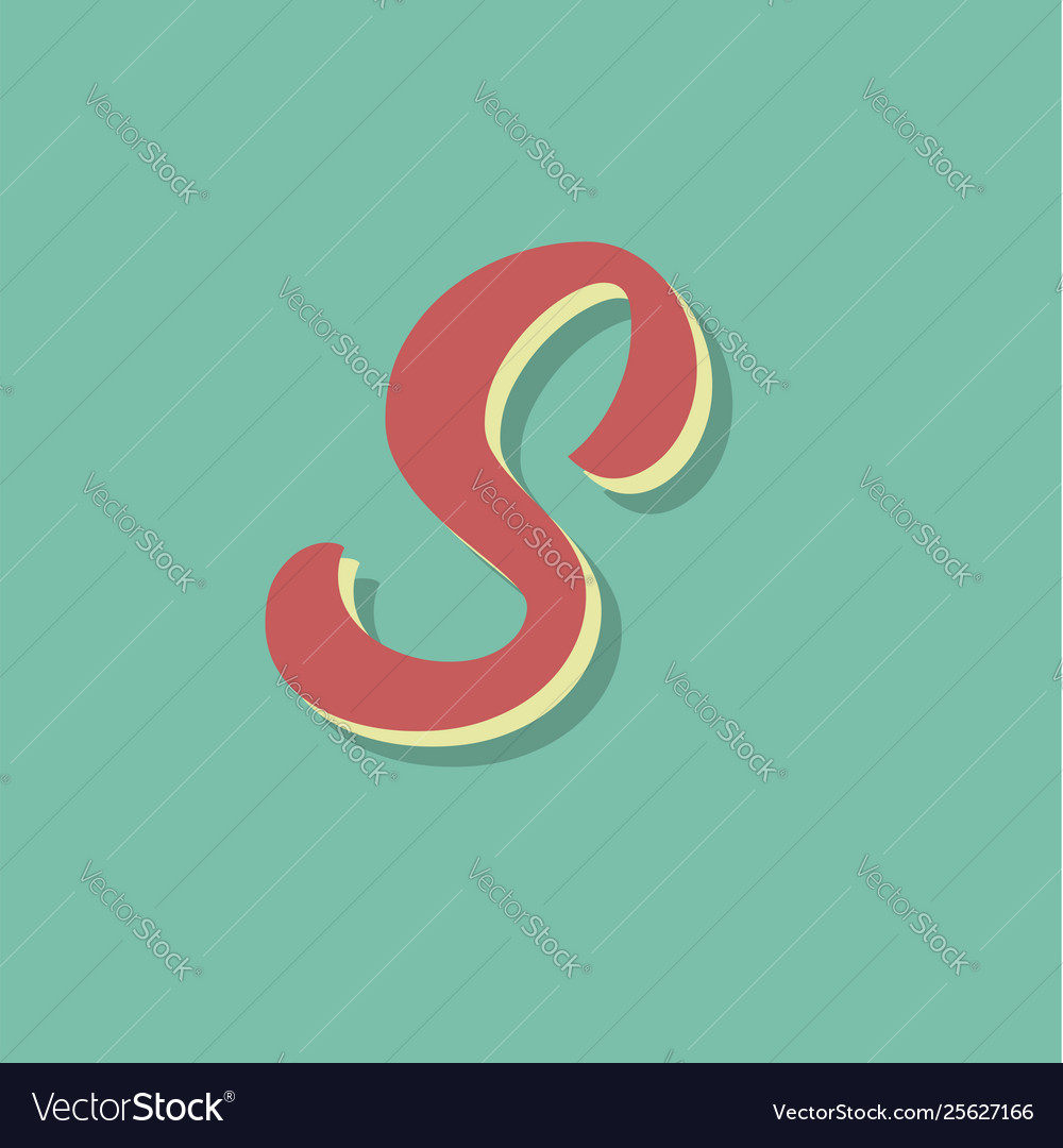 Retro character from a fontset vector image Retro character from a fontset