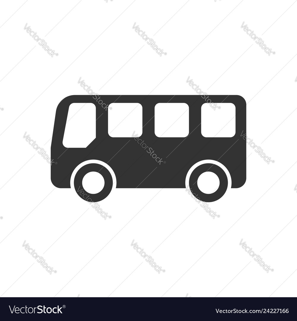 School Bus Icon - Flat Style
