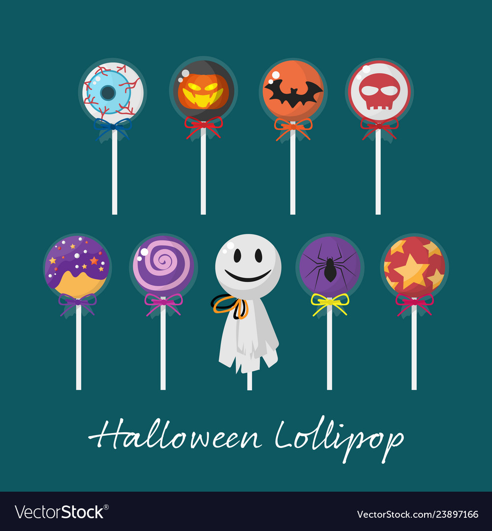 Set von halloween lollipop