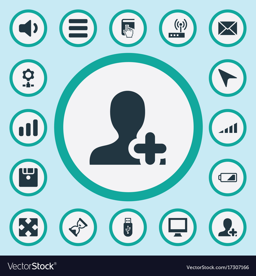 Set of simple computer icons