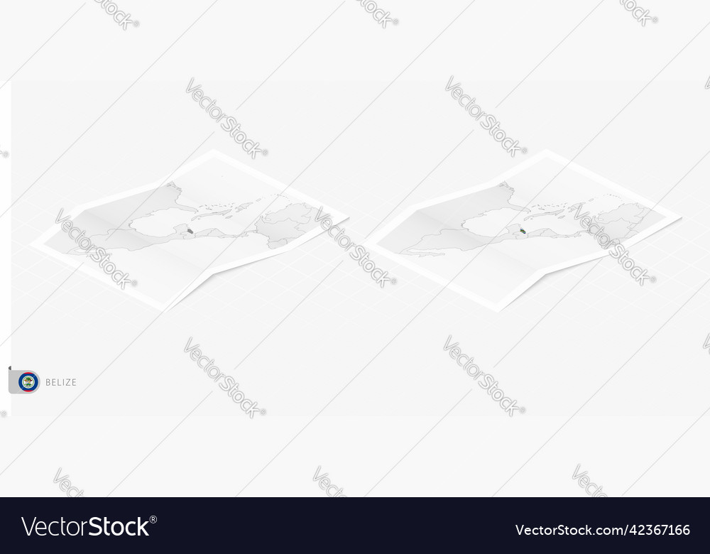 Set of two realistic map belize with shadow vector image Set of two realistic map belize with shadow