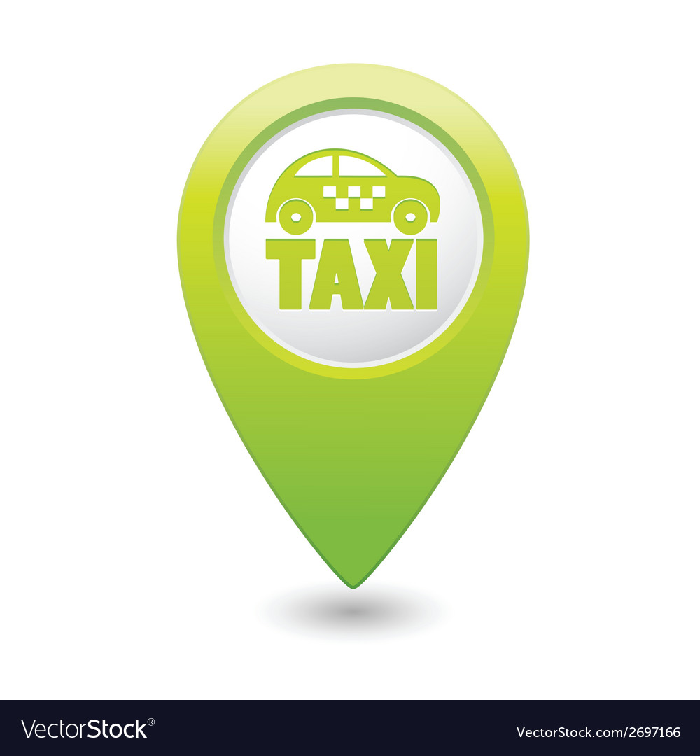 Taxi icon green map pointer