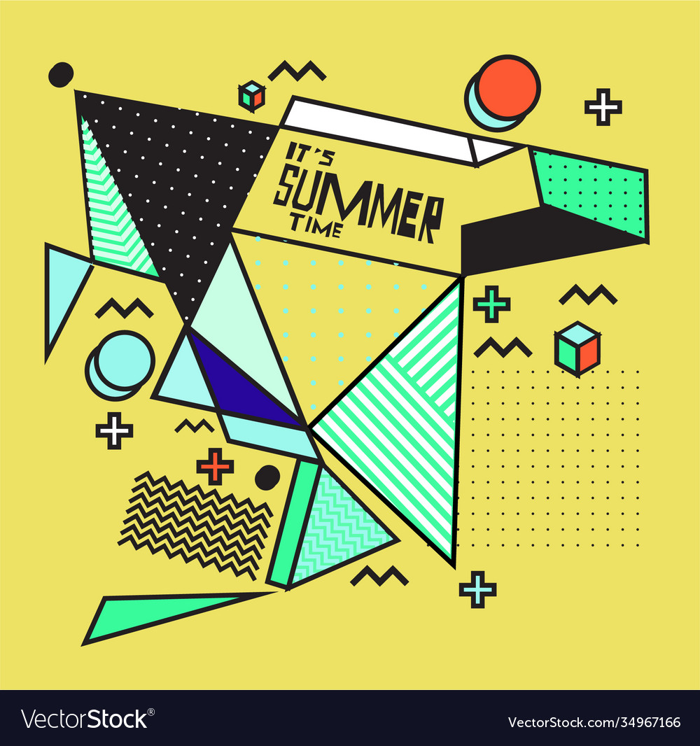Triangle geometric forms for summer design event vector image Triangle geometric forms for summer design event