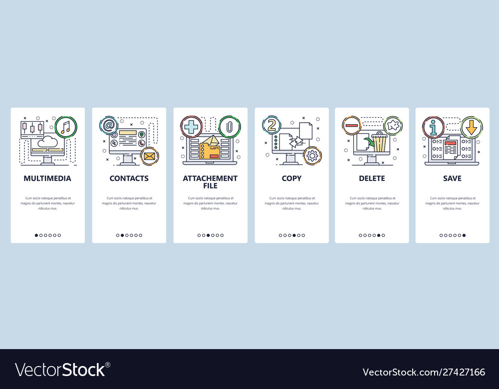 Website and mobile app onboarding screens Vector Image Website and mobile app onboarding screens