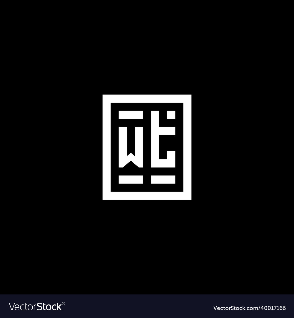 Wt initial logo with square rectangular shape