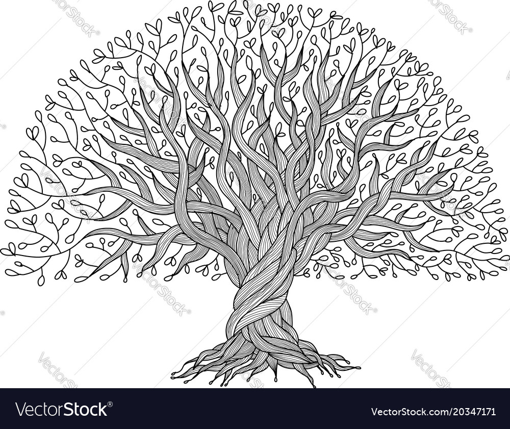 Big tree with roots for your design