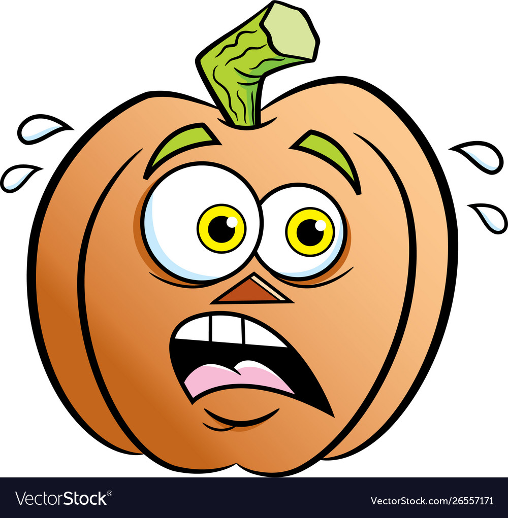 Cartoon scared jack o lantern Royalty Free Vector Image