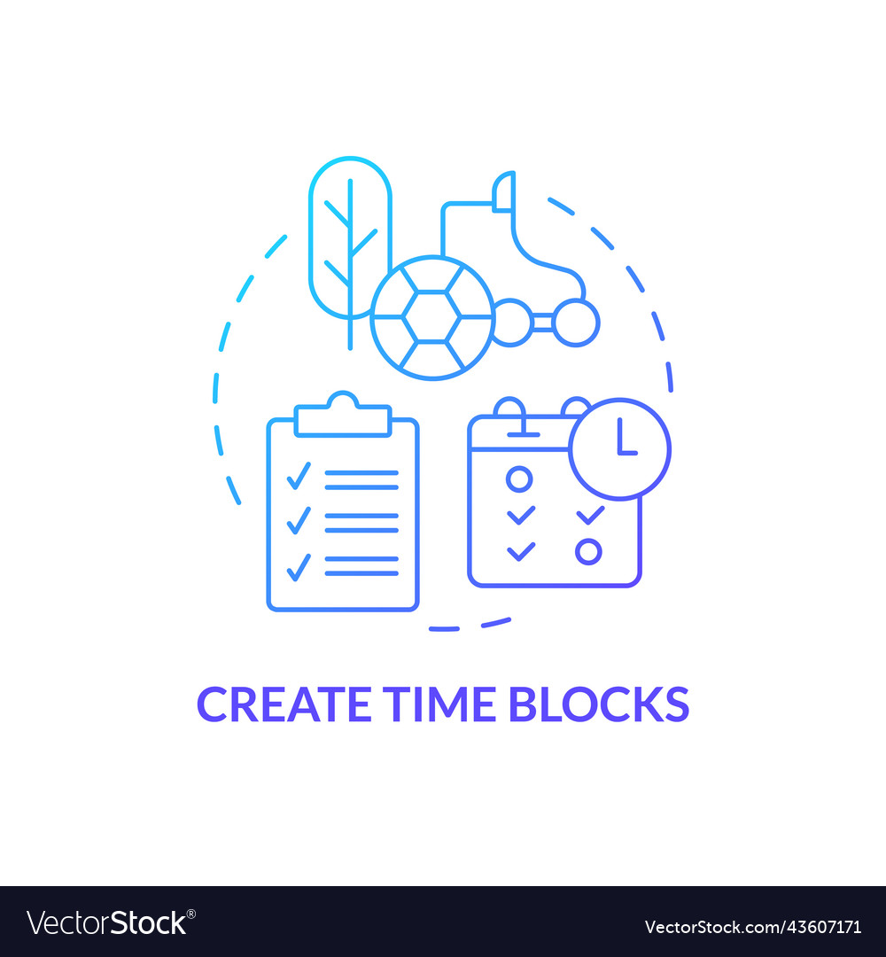 Create time blocks blue gradient concept icon