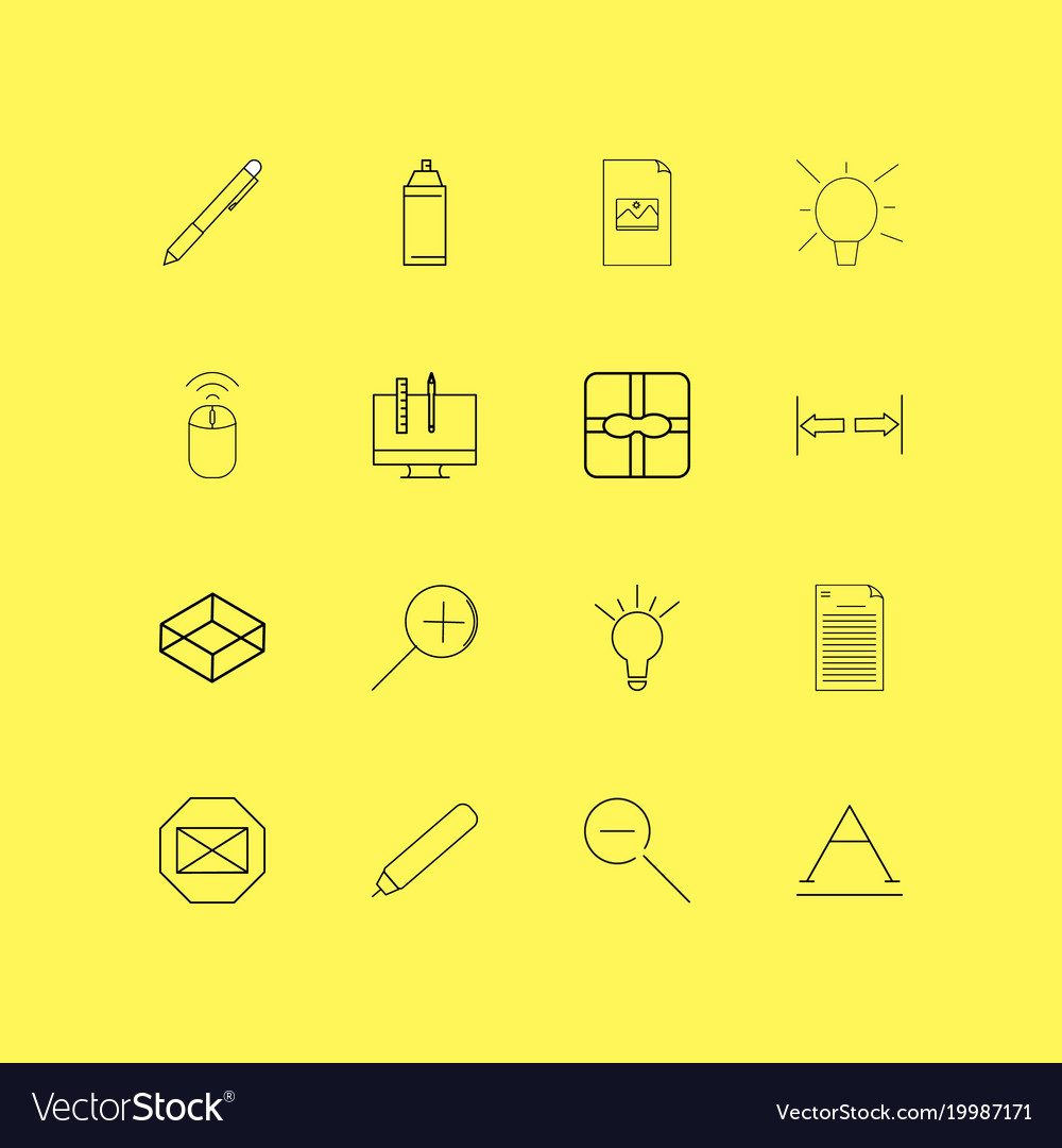 Design elements linear icon set simple outline