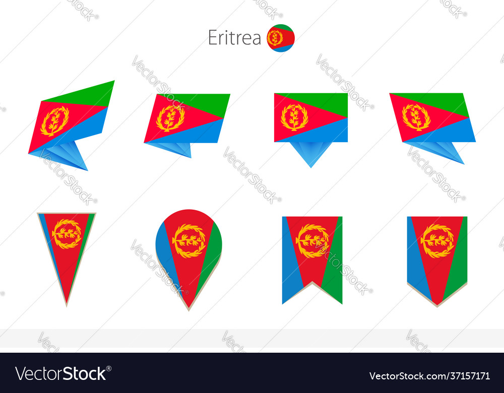 Eritrea national flag collection eight versions