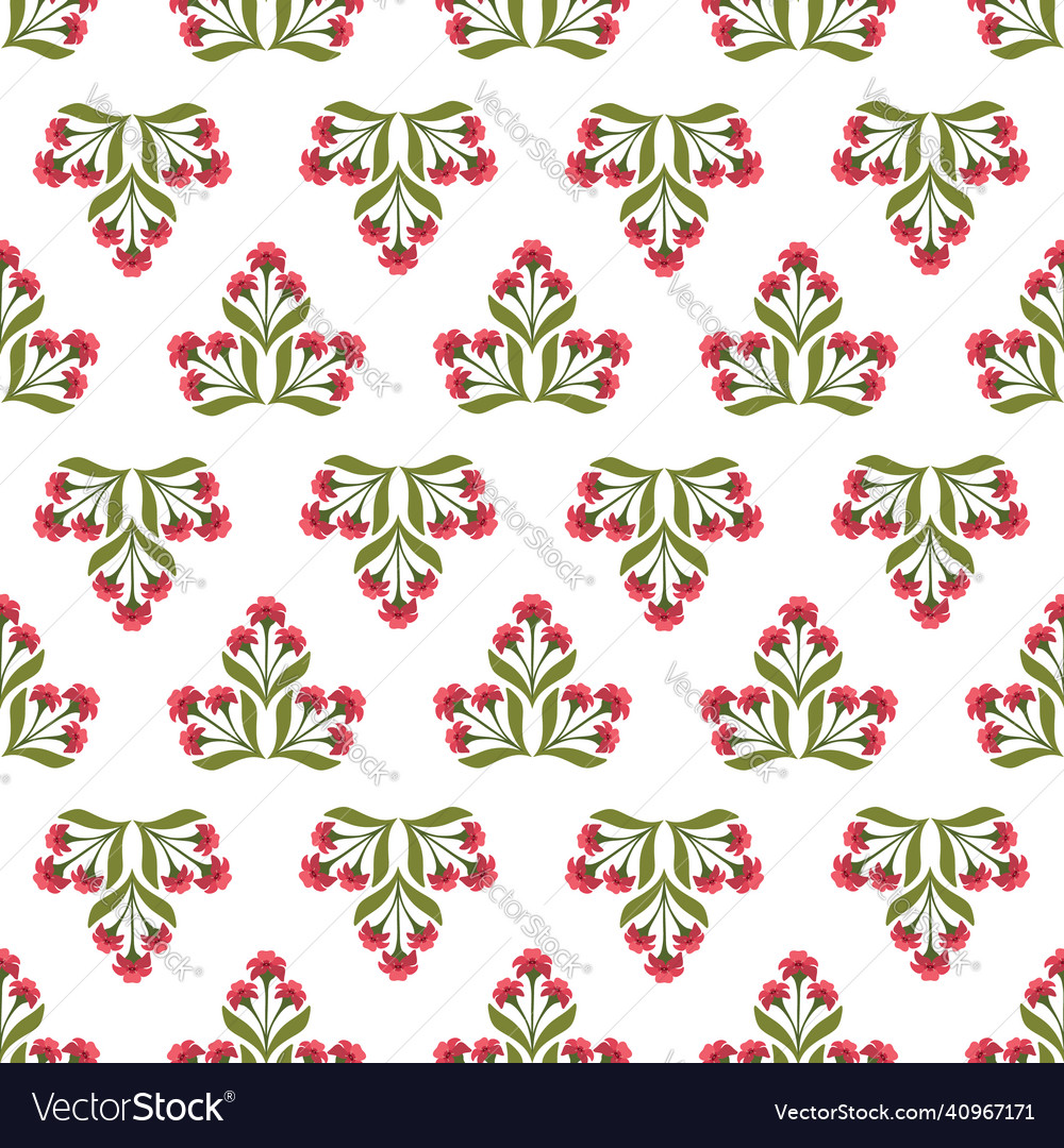 Floral block pattern with botanical motifs vector image Floral block pattern with botanical motifs