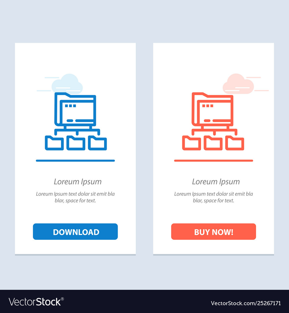 Folder folders network computing blue and red