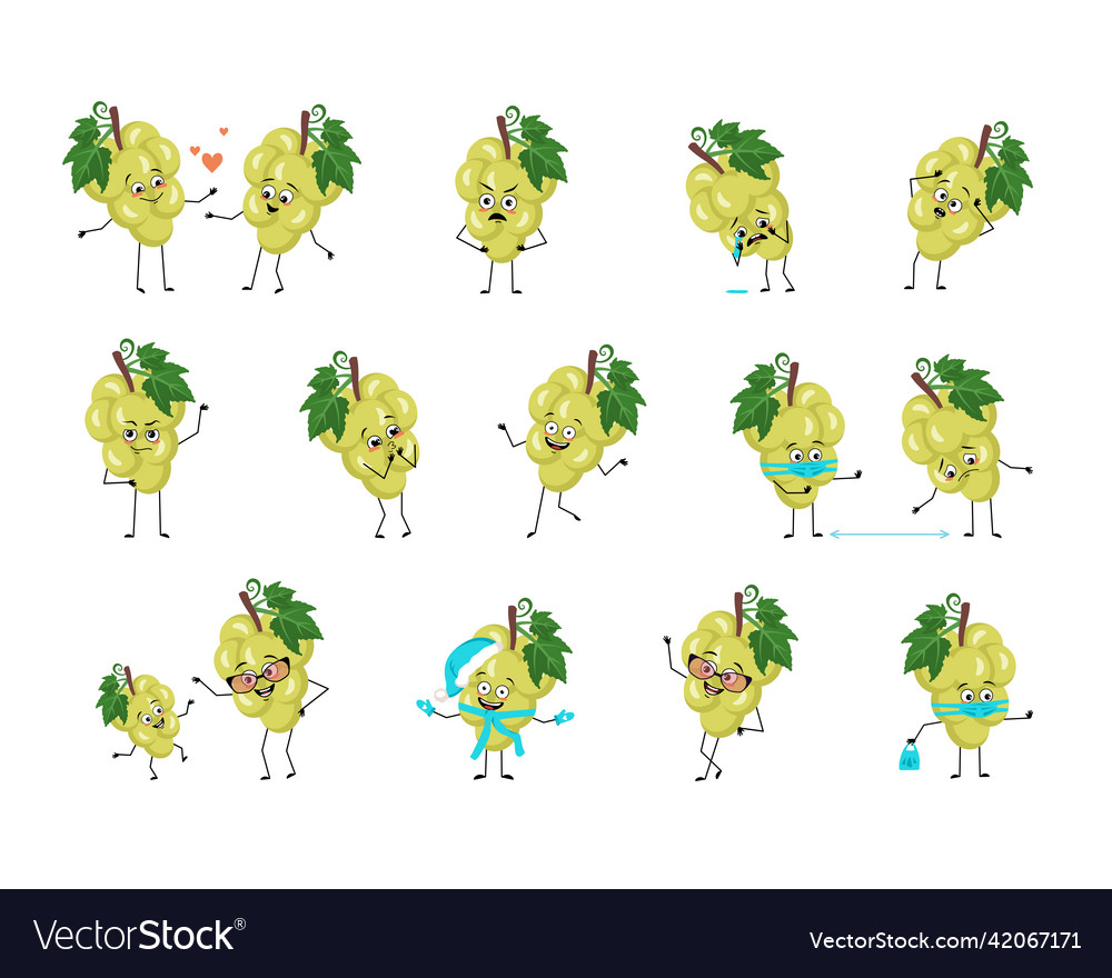 Grape character with emotion