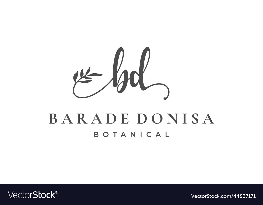 Anfangsbuchstabe bd b logo blume blatt und schönheit