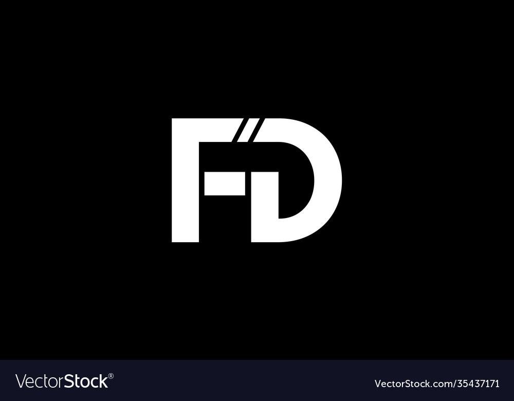 Initial monogram letter f d logo design template Vector Image